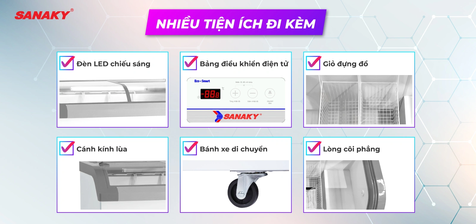 Thiết kế tiện lợi 1 ngăn đông 2 cánh lùa