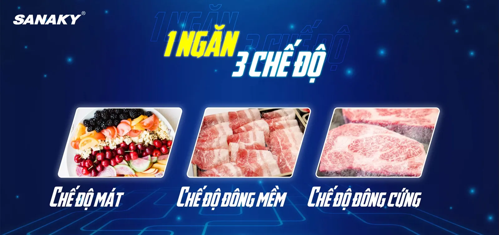 3 chế độ Mát - Đồng mềm - Đông cứng