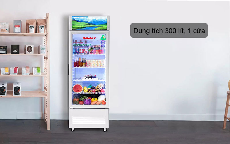 Dung tích 300 lít, 1 cửa mở