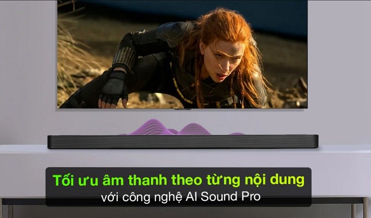 Smart Tivi NanoCell LG 4K 65 inch 65NANO76SQA trang bị công nghệ AI Sound Pro có khả năng tối ưu hóa âm thanh theo nội dung hiển thị