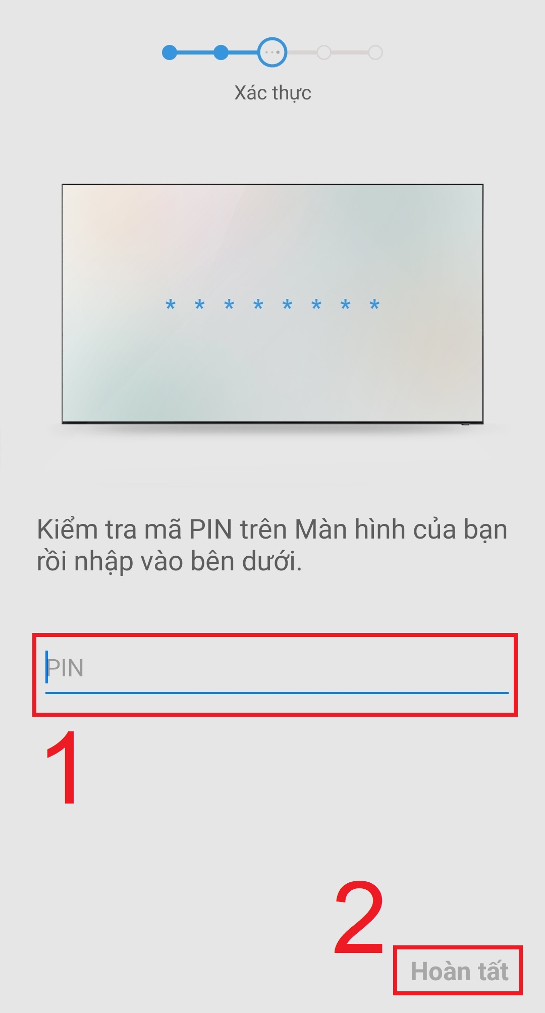 Bạn hãy nhập mã PIN này vào điện thoại và nhấn Hoàn tất.