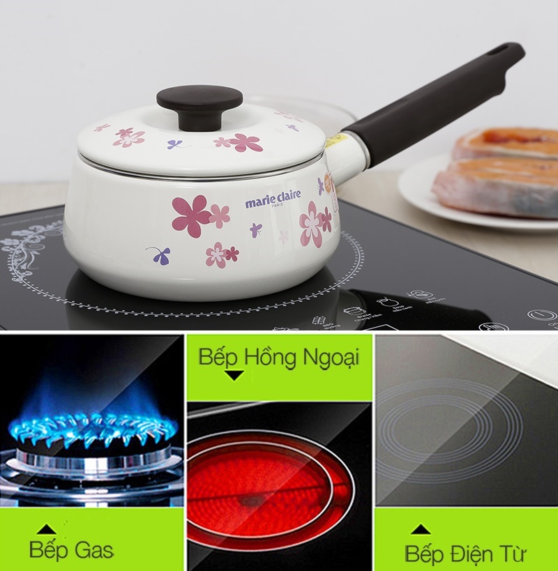 Nồi tráng men đáy từ cao cấp 16 cm Fujihoro MCPV-16S