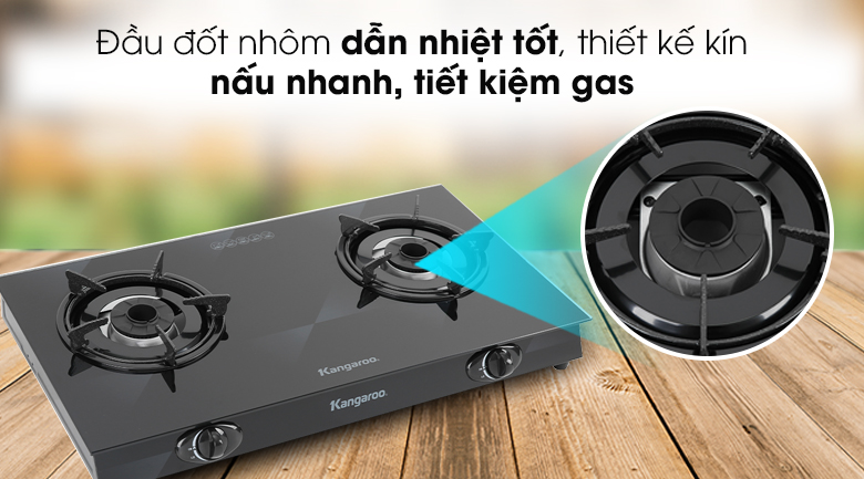 Tiết kiệm gas - Bếp ga đôi Kangaroo KG8G1A