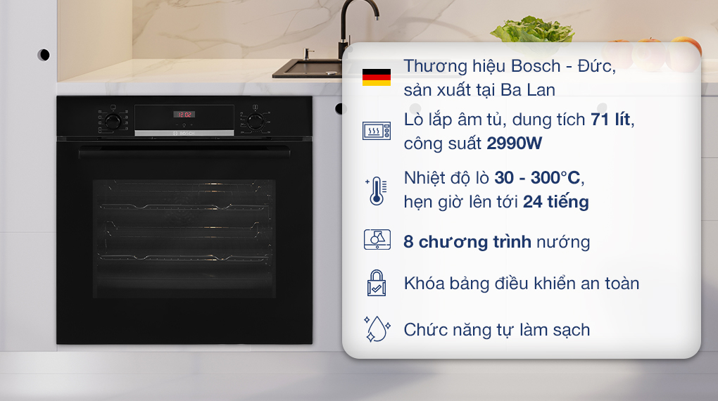 Lò nướng âm Bosch HBS534BB0B