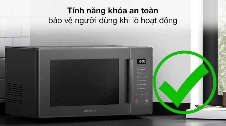 An toàn khi sử dụng - Lò vi sóng có nướng Samsung MG23T5018CK/SV 23 Lít