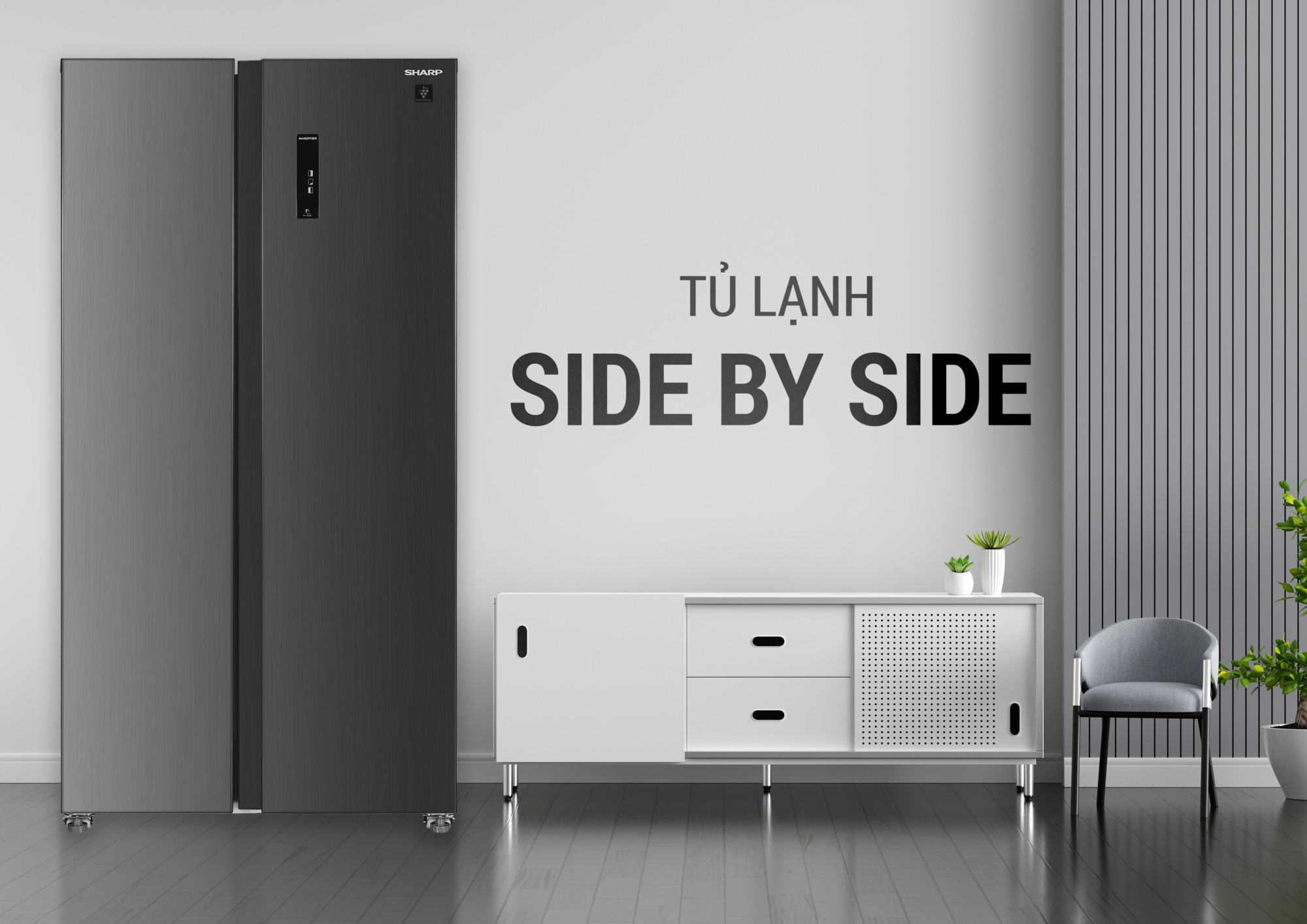 Tủ Lạnh Sharp Inverter Side By Side 600 Lít SJ-SBXP600V-DS