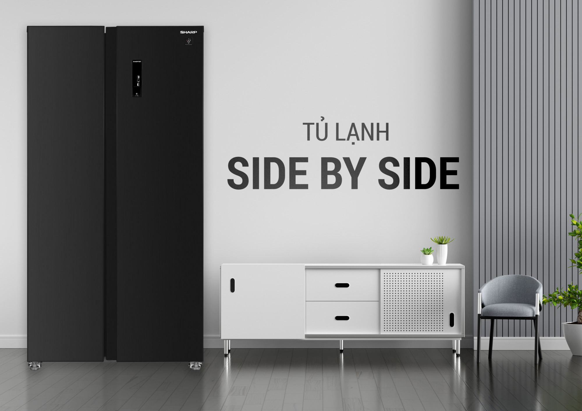 Tủ Lạnh Side By Side Sharp SJ-SBXP600VG-BK