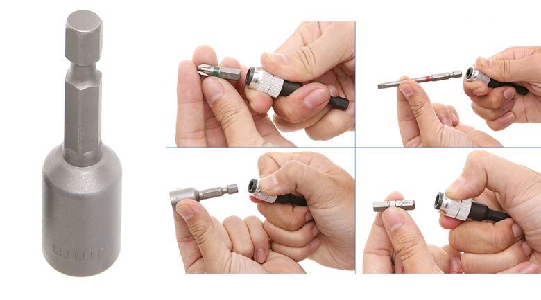 Bộ dụng cụ mũi vít Bosch 43 món - Đầu nối có từ tính