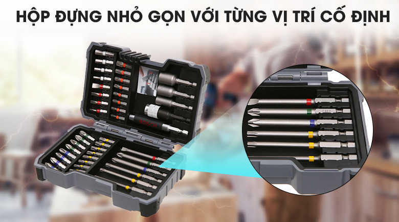 Bộ dụng cụ mũi vít Bosch 43 món - Hộp đựng nhỏ gọn, dễ bảo quản