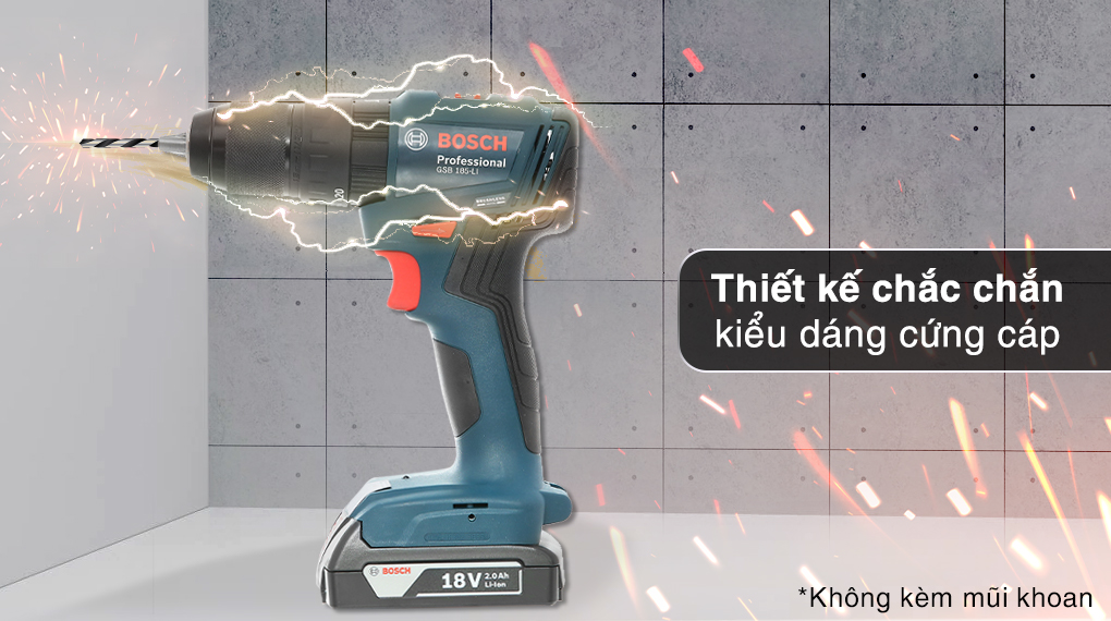 Máy khoan vặn vít pin Bosch GSB 185-LI (1 pin) - Thiết kế