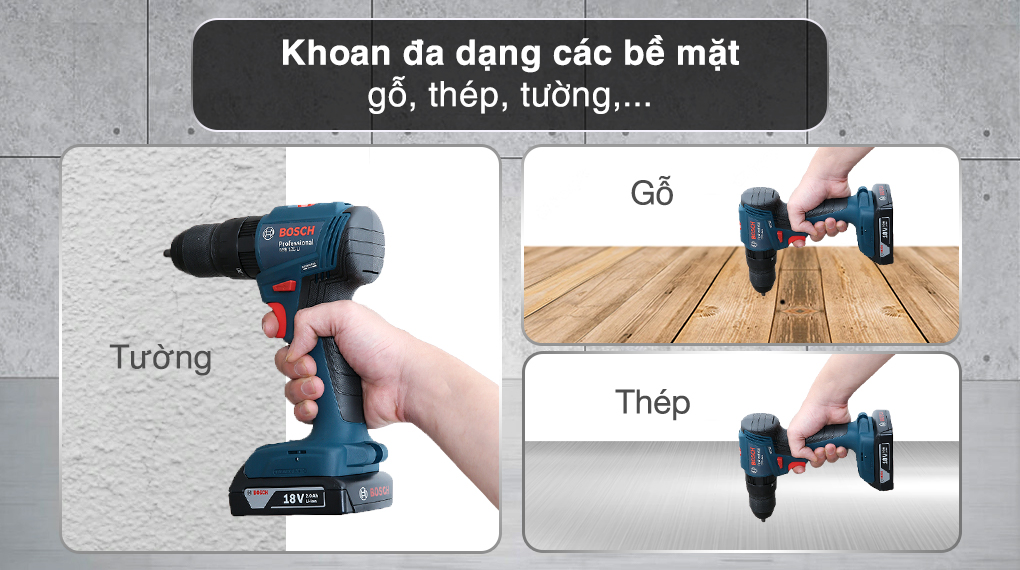 Máy khoan vặn vít pin Bosch GSB 185-LI (1 pin) - Khả năng