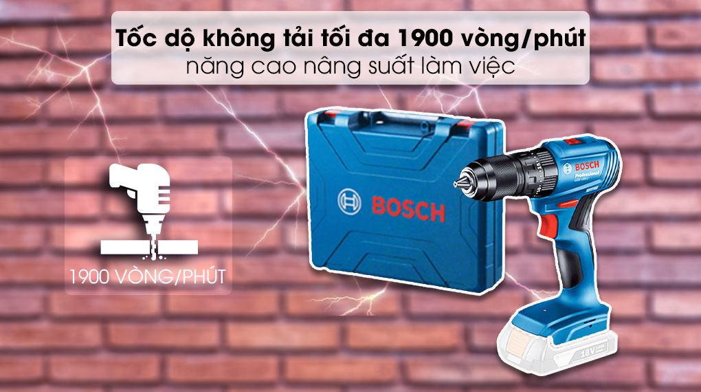 Máy khoan vặn vít pin Bosch GSR 185-LI (SOLO) - Tốc độ không tải