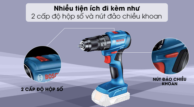 Máy khoan vặn vít pin Bosch GSR 185-LI (SOLO) - Tiện ích