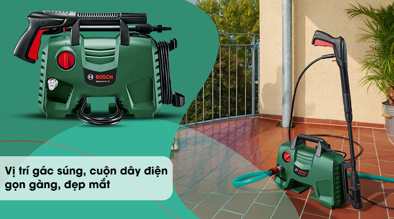 Vị trí gác súng - Máy phun xịt rửa áp lực cao Bosch Easy AQT 120 1500W