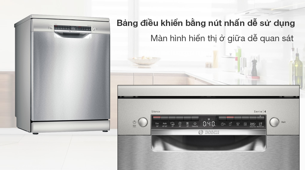 Máy rửa chén độc lập Bosch SMS4HMI07E - Bảng điều khiển