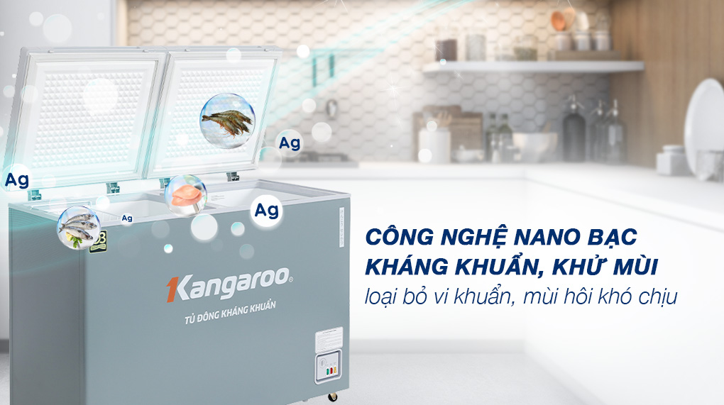 Tủ đông Kangaroo 252 lít KGFZ312NK2 - Công nghệ khử khuẩn