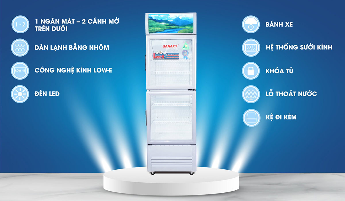 Tủ Mát Sanaky 290 Lít VH-358WL có thiết kế thông minh, tiện lợi