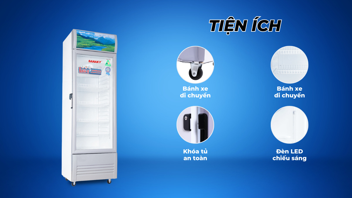 Một số tiện ích trên Tủ Mát Sanaky 340 Lít VH-408KL