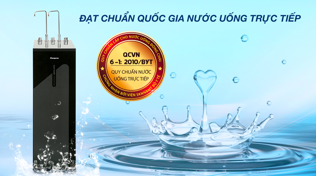 Máy lọc nước RO nóng nguội lạnh Kangaroo KG10A18 10 lõi - Đạt chuẩn