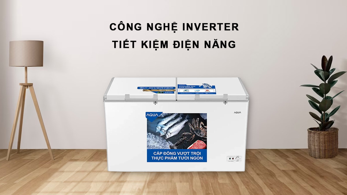 Tủ Đông Mát AQF-C5702E được tích hợp công nghệ Inverter tiết kiệm điện 