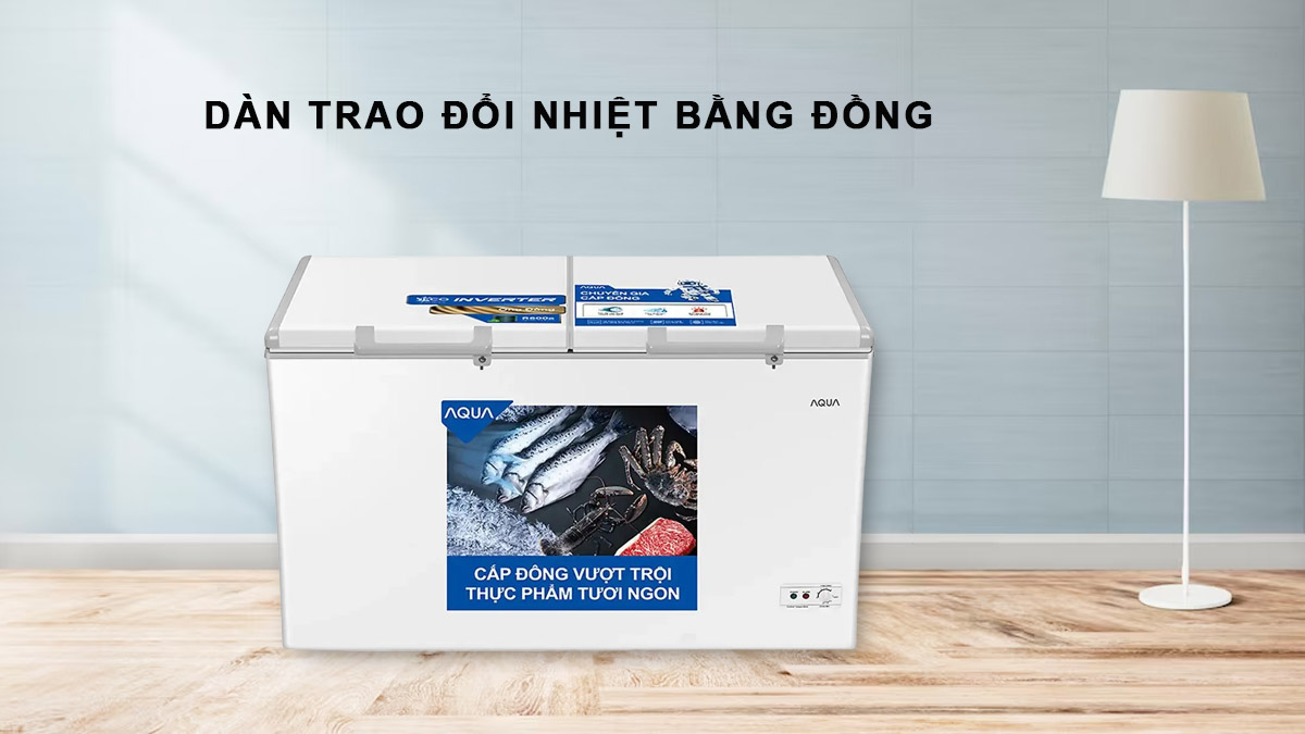 Tủ Đông Mát Aqua AQF-C5702E sở hữu dàn trao đổi nhiệt bằng đồng