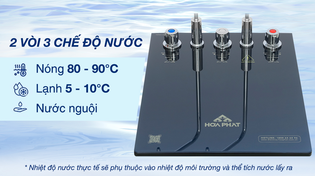 Máy lọc nước RO nóng nguội lạnh Hòa Phát HPN666 11 lõi - Bảng điều khiển