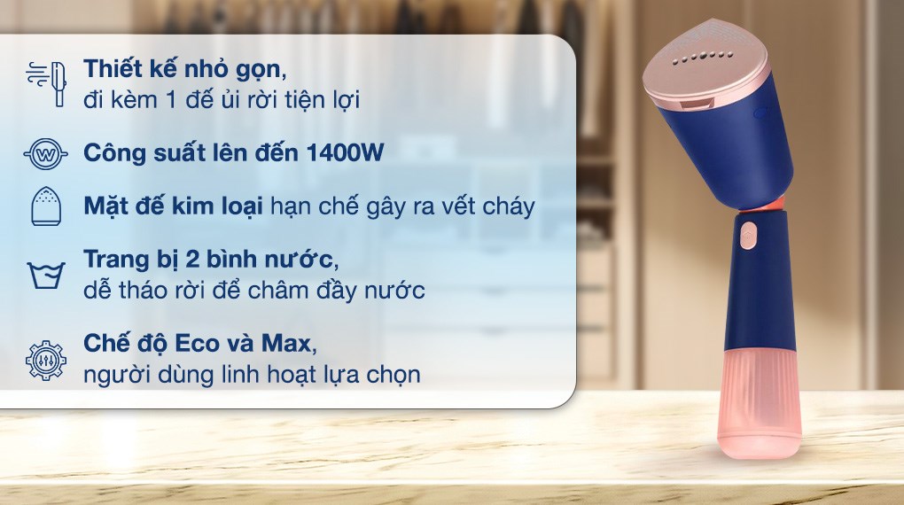 Bàn ủi hơi nước cầm tay Philips STH5030/20 1400W