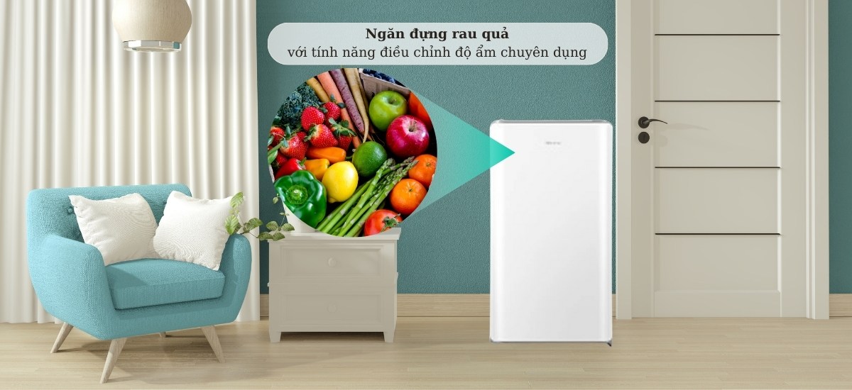 Ngăn đựng rau quả với tính năng điều chỉnh độ ẩm chuyên dụng