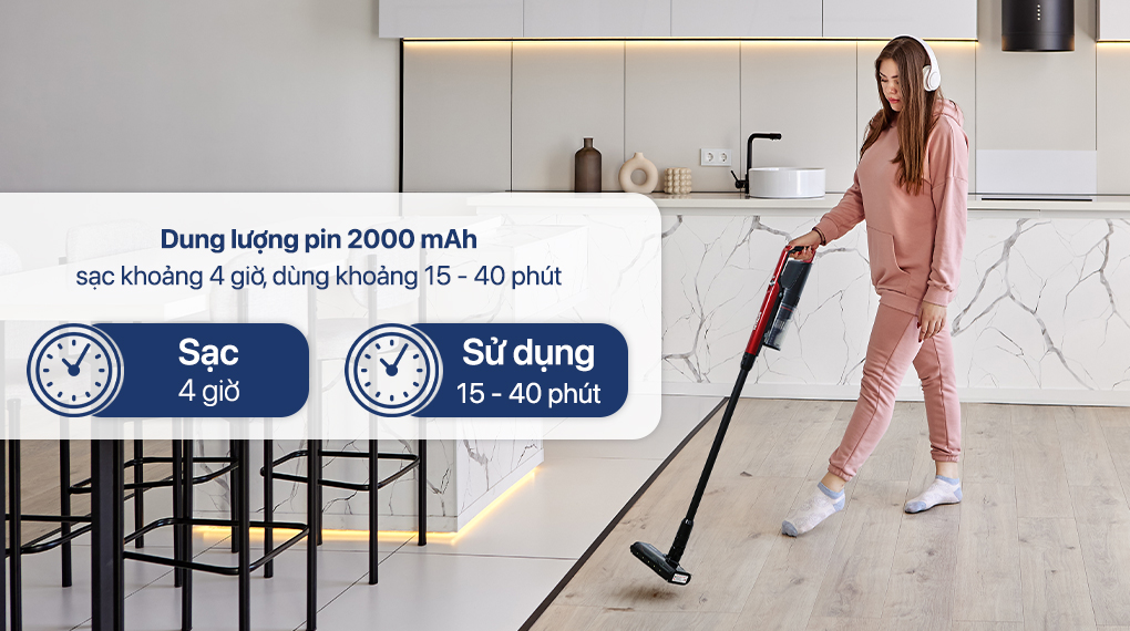 Máy hút bụi không dây Hitachi PV-X95N MRE - Pin sạc