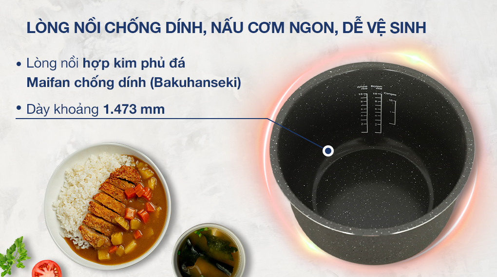 Nồi cơm điện tử Philips 1.8 lít HD4518/62 - Lòng nồi