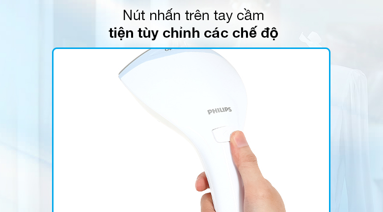 Bàn ủi hơi nước đứng Philips GC625/29 - Nút nhấn chọn 3 chế độ hơi phun và chế độ ECO