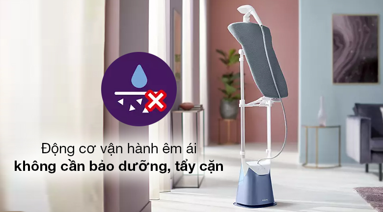 Bàn ủi hơi nước đứng Philips GC625/29 - Động cơ vận hành êm ái