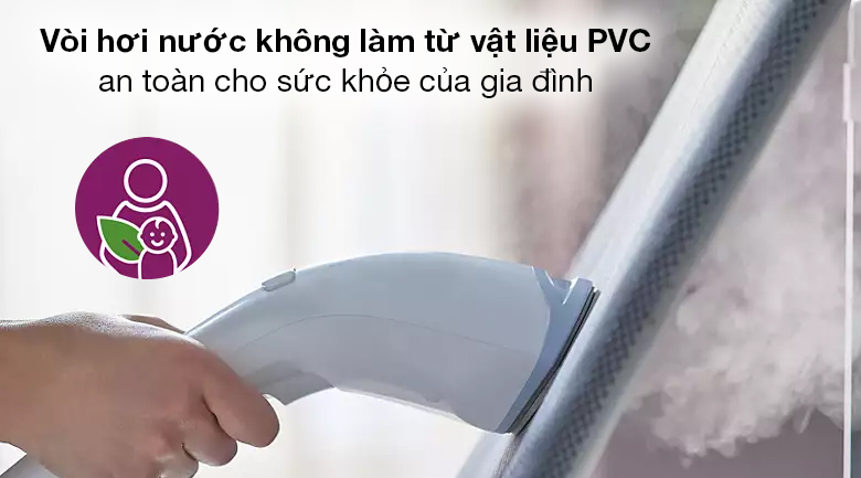 Bàn ủi hơi nước đứng Philips GC625/29 - Bàn ủi Philips sử dụng vòi hơi nước chất lượng tốt, không làm từ vật liệu PVC