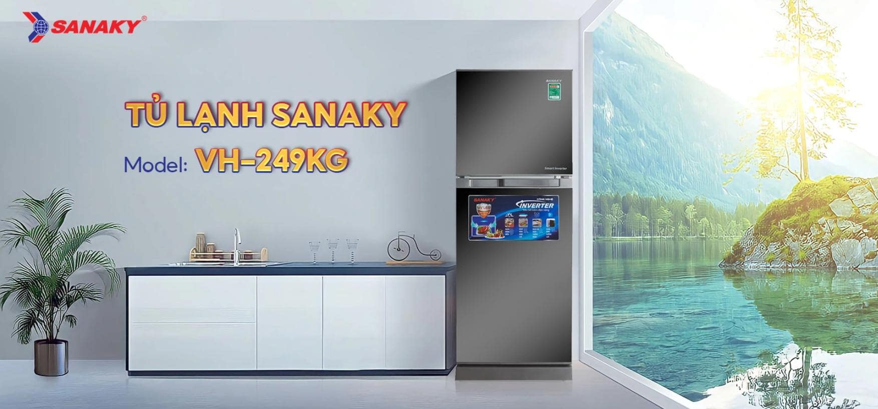 Tủ lạnh Sanaky Inverter 246 lít VH-269KG