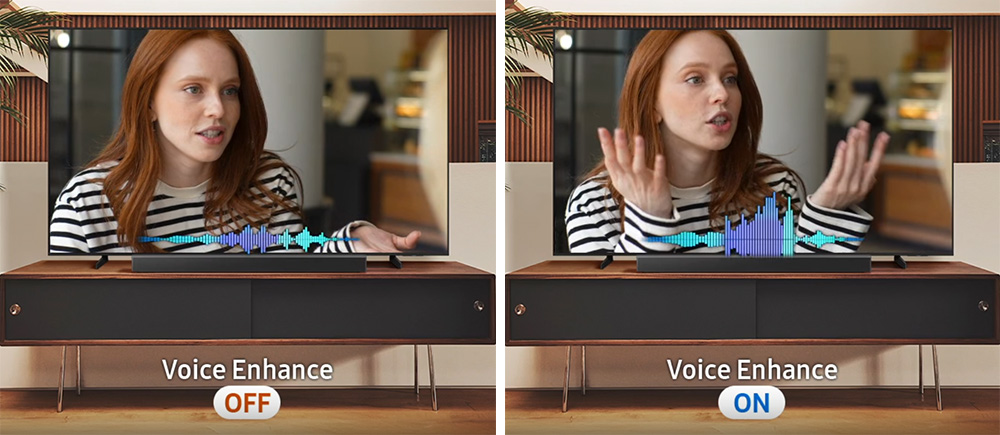 Chế độ Voice Enhancement bộ loa thanh Samsung HW-B450F/XV 300W