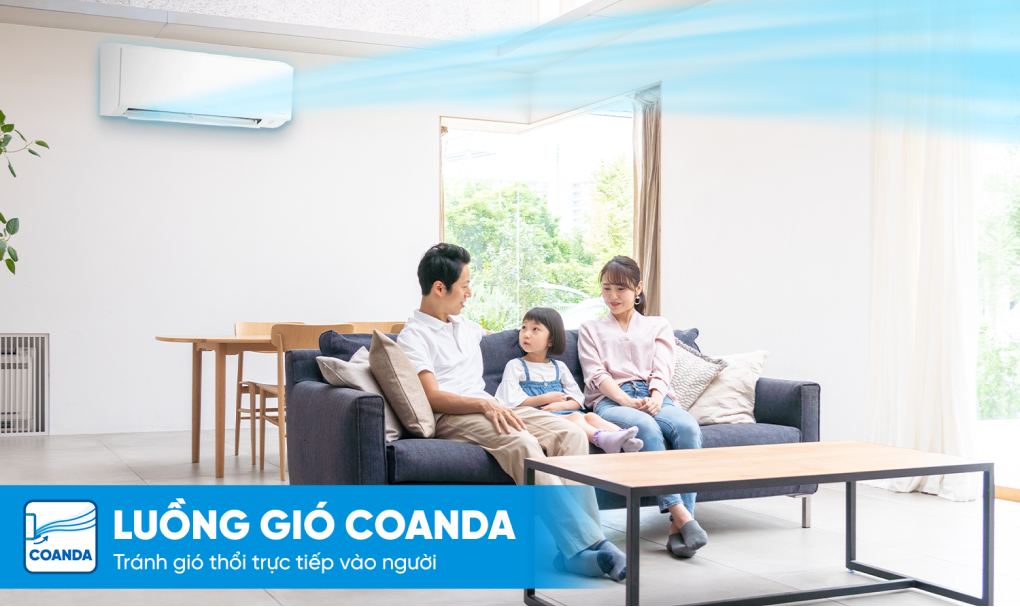 Máy lạnh Daikin Inverter 1 HP ATKB25YVMV - luồng gió Coanda