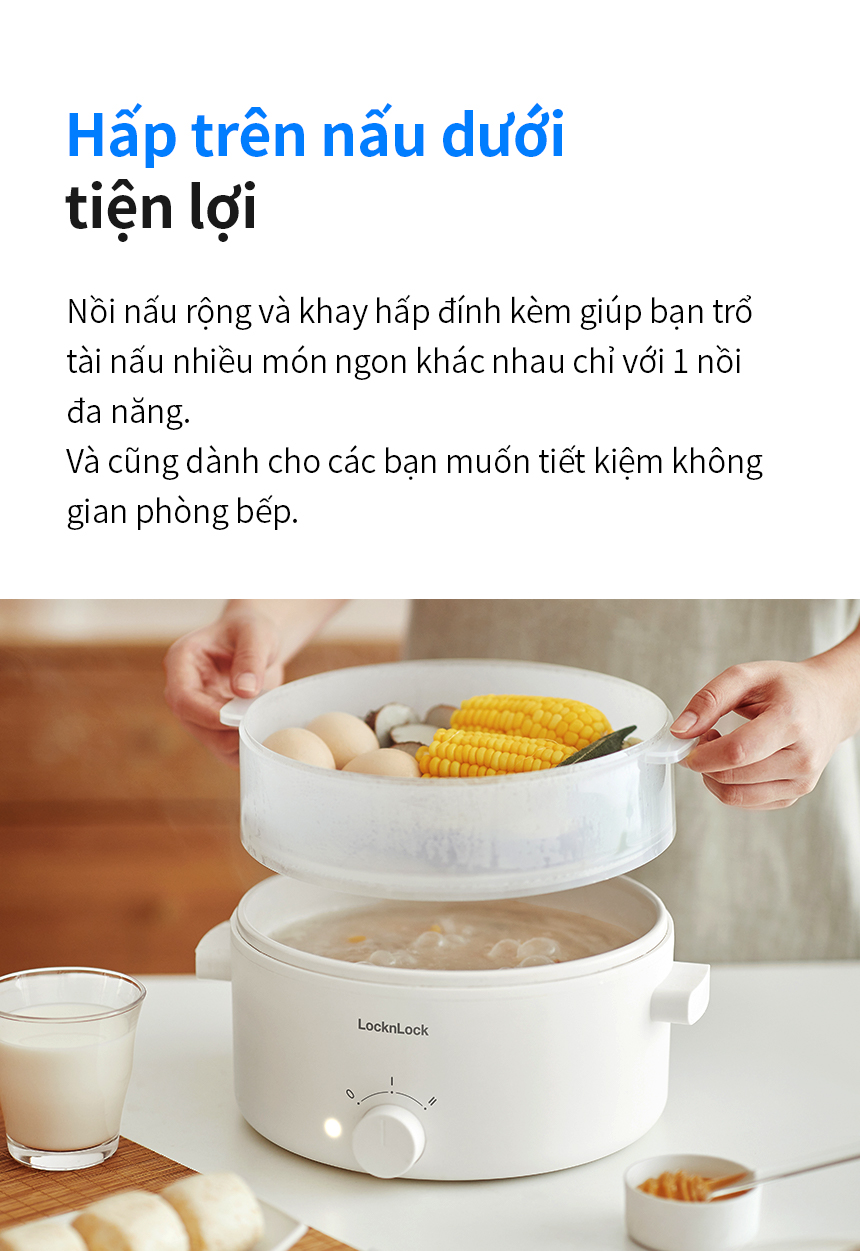 Nồi điện đa năng Lock&Lock 3 lít EJP124IVY