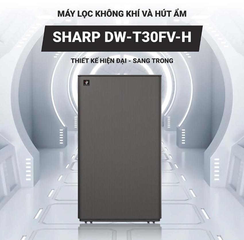Máy hút ẩm kết hợp lọc khí Sharp 30 lít DW-T30FV-H