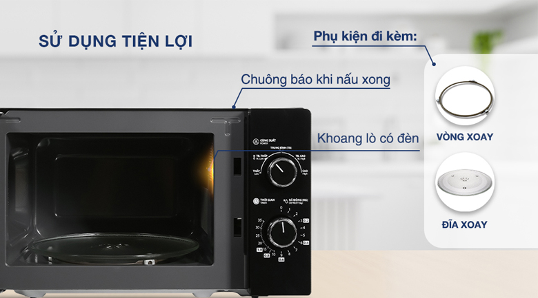 Tiện ích - Lò vi sóng Toshiba MWP-MM20P(BK) 20 lít 