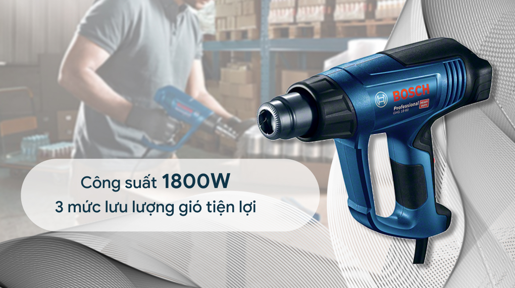 Máy thổi hơi nóng Bosch GHG 18-60 - Công suất hoạt động 1800W