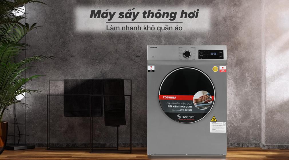 Máy sấy thông hơi Toshiba 7 kg TD-H80SEV(SK)