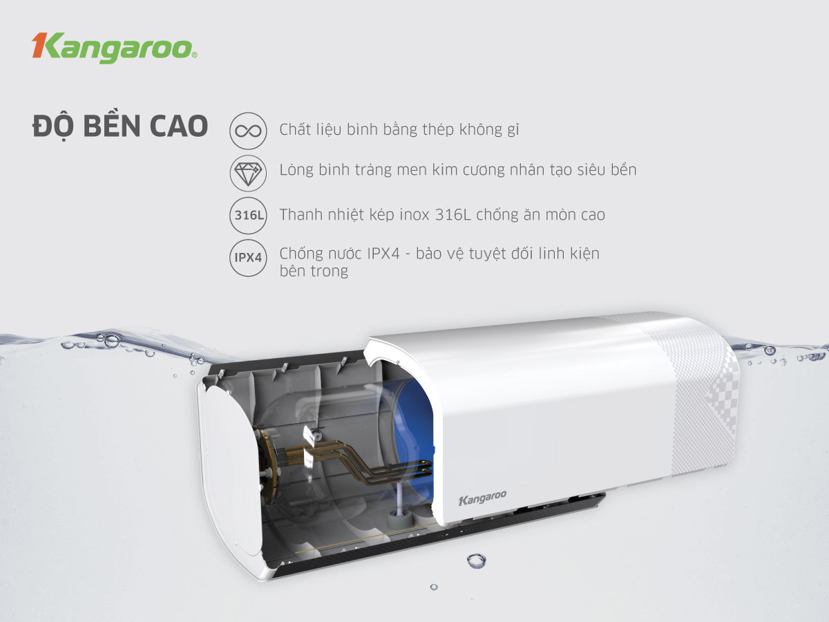 Máy Nước Nóng Kangaroo SX KG79A1 là sản phẩm có độ bền rất cao