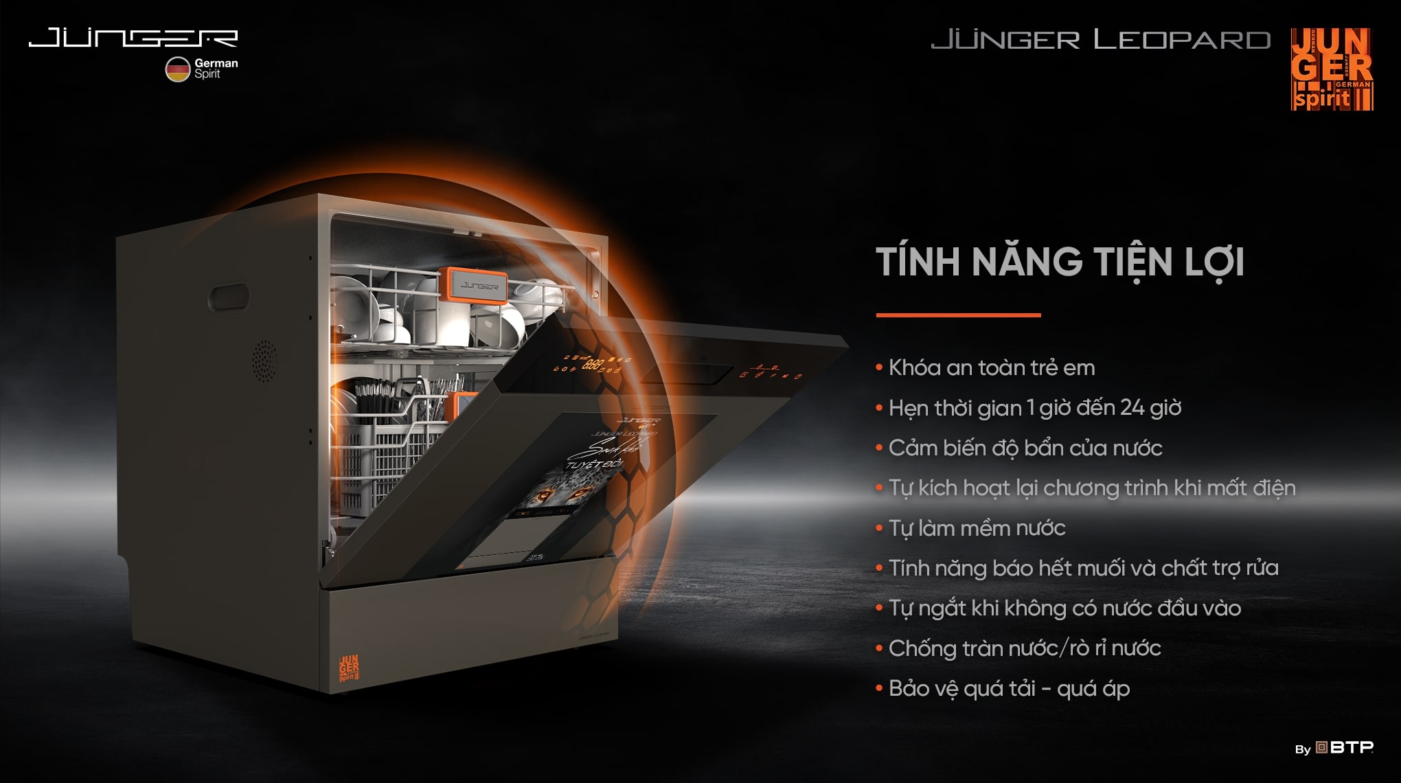 Máy rửa chén độc lập Junger DWJ-133-MS