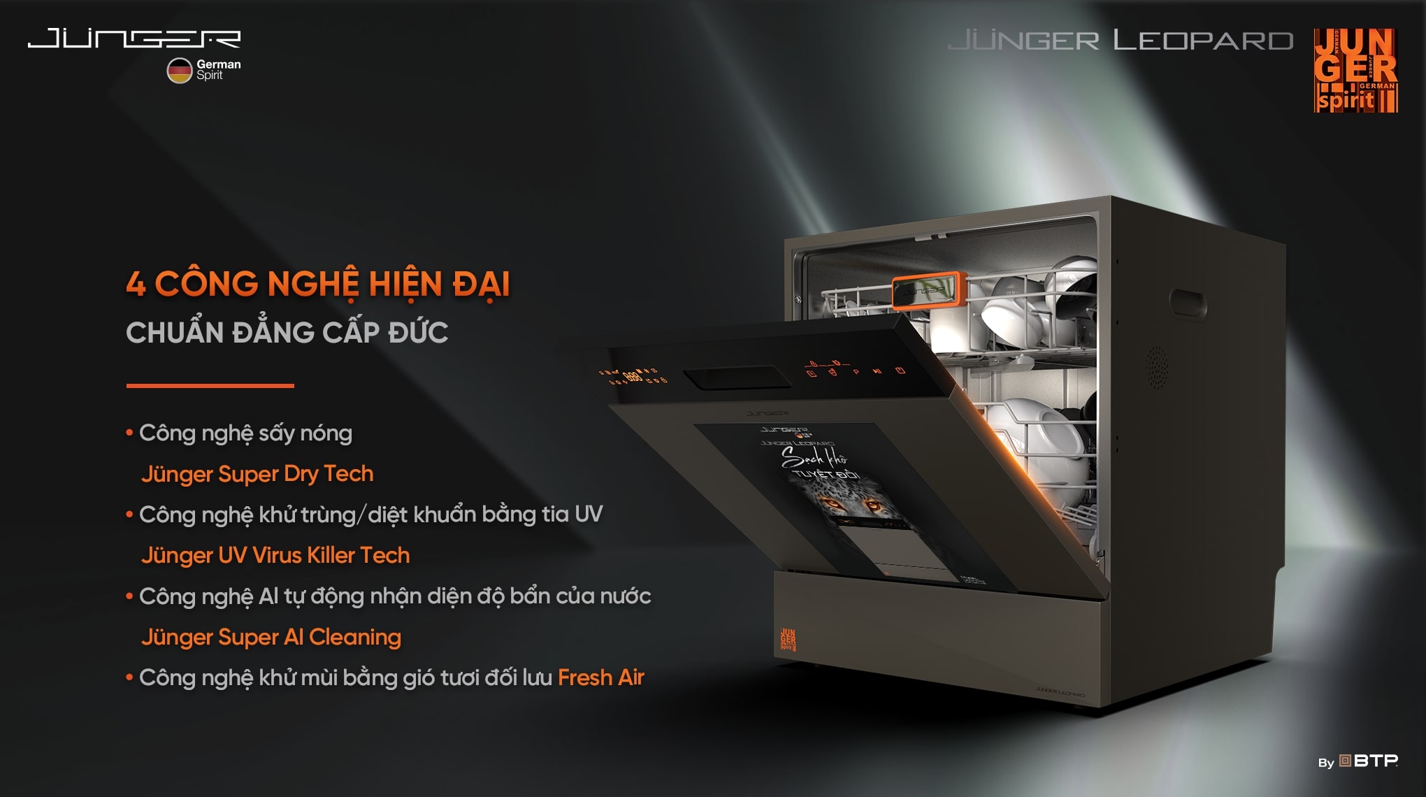 Máy rửa chén độc lập Junger DWJ-133-MS