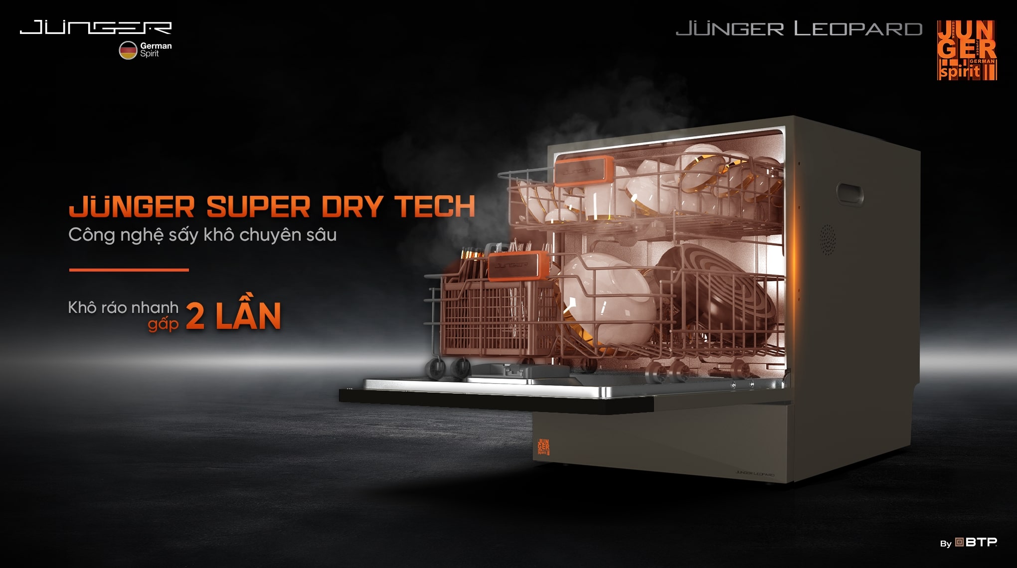 Máy rửa chén độc lập Junger DWJ-133-MS