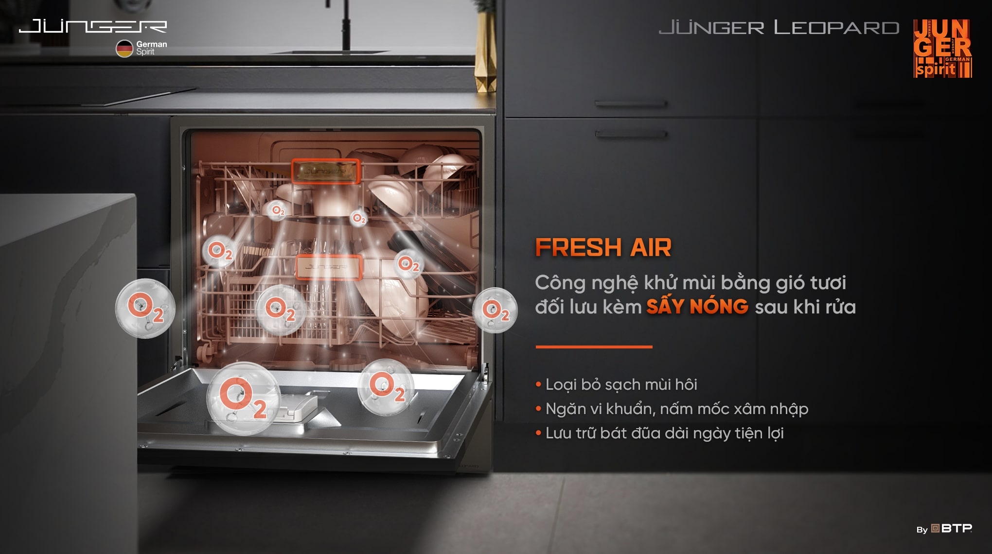 Máy rửa chén độc lập Junger DWJ-133-MS