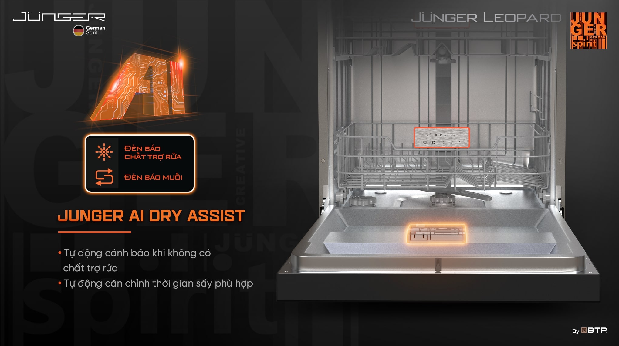 Máy rửa chén độc lập Junger DWJ-163-MS