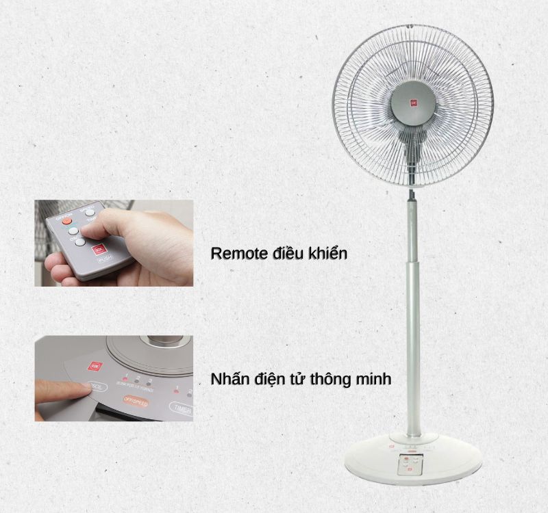 Quạt lửng KDK N30NH (GD) được trang bị điều khiển từ xa bằng remote