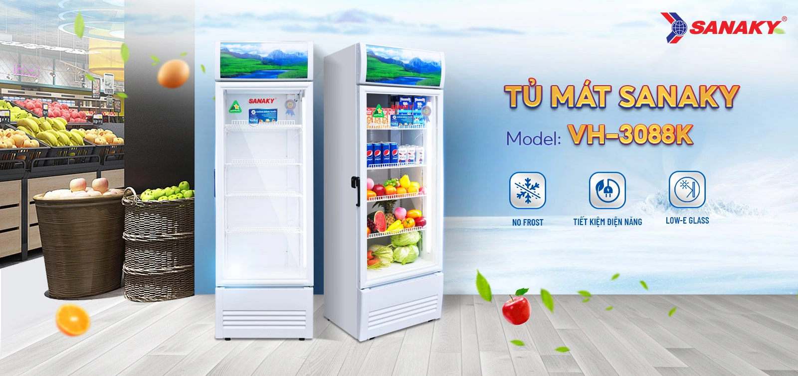 Tủ mát Sanaky 240 lít VH-3088K