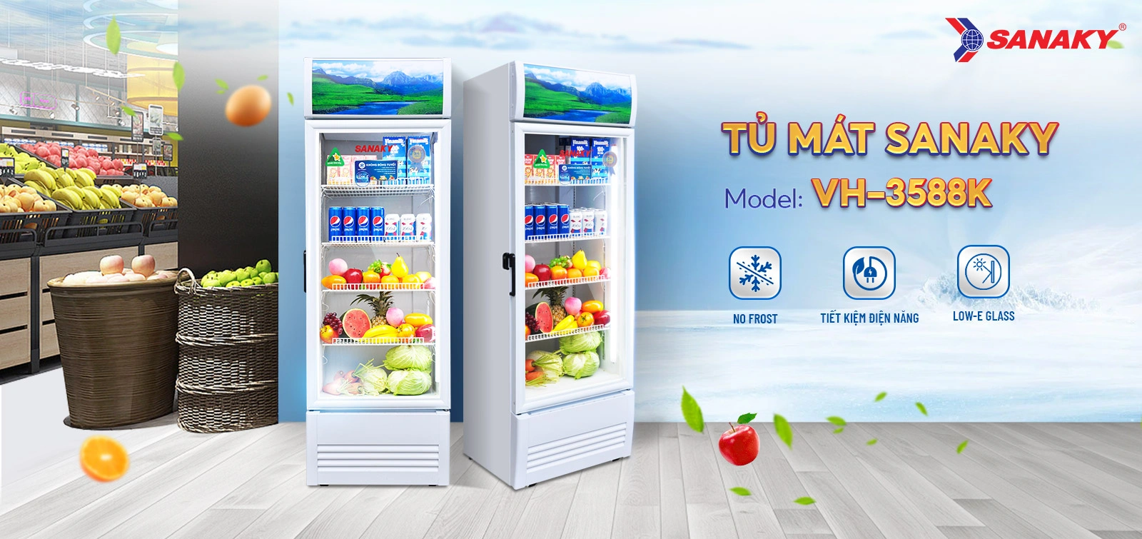 Tủ mát Sanaky 300 lít VH-3588K